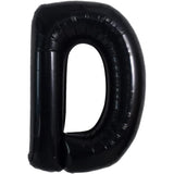 Balon din folie metalizata, 40 cm, Balon Folie Metalizata Litera D, Vivimall, 40 cm, Umflati cu Heliu sau Aer, Ambalaj Individual, Pai inclus, Negru, Litera D - vivimall.ro