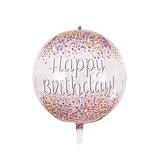 Balon din Folie Metalizata, Vivimall, Figurina Rotunda 4D, Model Happy Birthday, Tema Aniversare, 24 x 63 cm, Ambalaj Individual, Pai inclus, Umflare cu Aer sau Heliu, Maro - vivimall.ro