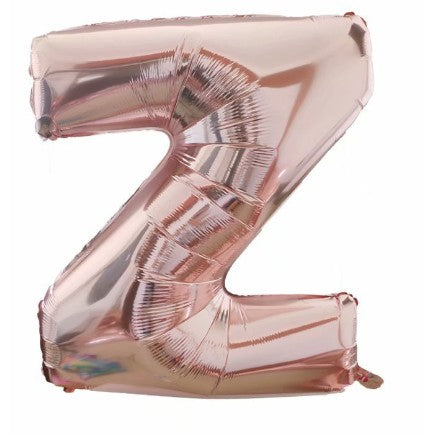 Balon Folie Metalizata Litera Z, Vivimall, 80 cm, Umflati cu Heliu sau Aer, Ambalaj Individual, Pai inclus, Rose Gold - vivimall.ro