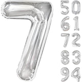 Balon Din Folie Metalizata, Figurina Cifra, Tema Aniversare 100 Cm, Ambalaj Individual, Pai Inclus, Umflare Cu Aer Sau Heliu, Cifra 7 - vivimall.ro