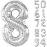 Balon Din Folie Metalizata, Figurina Cifra, Tema Aniversare 100 Cm, Ambalaj Individual, Pai Inclus, Umflare Cu Aer Sau Heliu, Cifra 8 - vivimall.ro