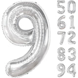Balon Din Folie Metalizata, Figurina Cifra, Tema Aniversare 100 Cm, Ambalaj Individual, Pai Inclus, Umflare Cu Aer Sau Heliu, Cifra 9 - vivimall.ro