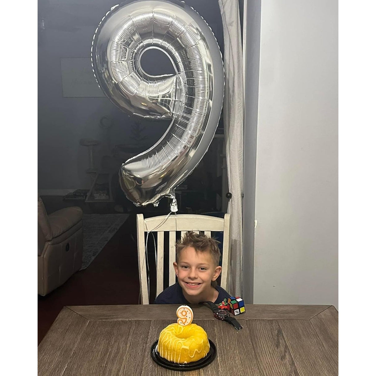 Balon Din Folie Metalizata, Figurina Cifra, Tema Aniversare 100 Cm, Ambalaj Individual, Pai Inclus, Umflare Cu Aer Sau Heliu, Cifra 9 - vivimall.ro