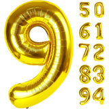 Balon Din Folie Metalizata, Figurina Cifra, Tema Aniversare 100 Cm, Ambalaj Individual, Pai Inclus, Umflare Cu Aer Sau Heliu, Cifra 9 - vivimall.ro