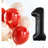 Balon Din Folie Metalizata, Figurina Cifra, Tema Aniversare 100 Cm, Ambalaj Individual, Pai Inclus, Umflare Cu Aer Sau Heliu, Cifra 1 - vivimall.ro