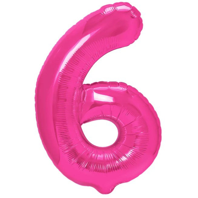Balon Din Folie Metalizata, Figurina Cifra, Tema Aniversare 80 Cm, Ambalaj Individual, Pai Inclus, Umflare Cu Aer Sau Heliu, Cifra 6