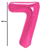 Balon Din Folie Metalizata, Figurina Cifra, Tema Aniversare 80 Cm, Ambalaj Individual, Pai Inclus, Umflare Cu Aer Sau Heliu, Cifra 7