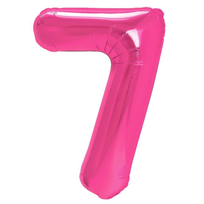 Balon Din Folie Metalizata, Figurina Cifra, Tema Aniversare 80 Cm, Ambalaj Individual, Pai Inclus, Umflare Cu Aer Sau Heliu, Cifra 7