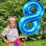 Balon Din Folie Metalizata, Figurina Cifra, Tema Aniversare 100 Cm, Ambalaj Individual, Pai Inclus, Umflare Cu Aer Sau Heliu, Cifra 8 - vivimall.ro