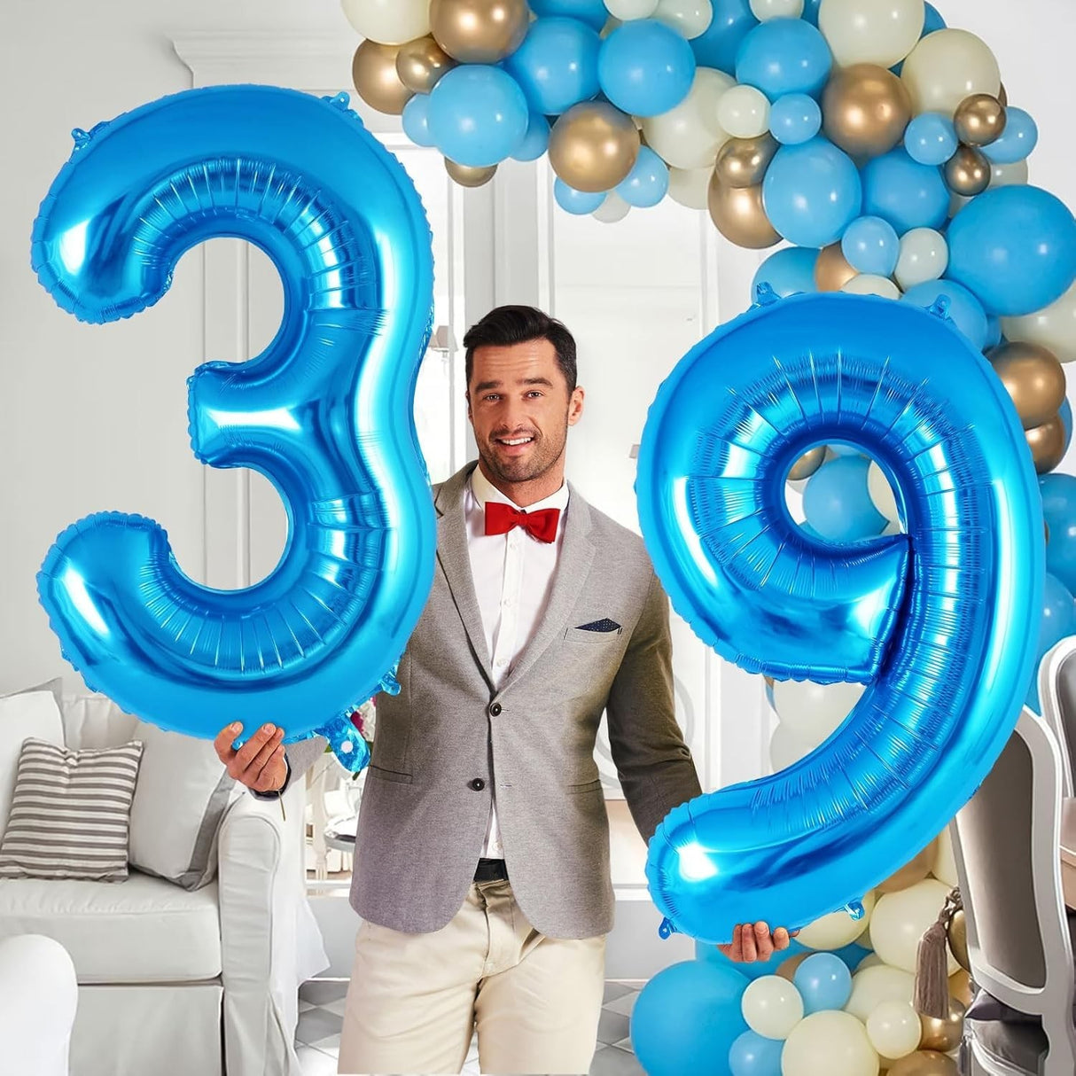 Balon Din Folie Metalizata, Figurina Cifra, Tema Aniversare 100 Cm, Ambalaj Individual, Pai Inclus, Umflare Cu Aer Sau Heliu, Cifra 9 - vivimall.ro