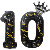 Balon Din Folie Metalizata Figurina Cifra Si Coroana, Scris Happy Birthday, Tema Aniversare 100 Cm, Ambalaj Individual, Pai Inclus, Umflare Cu Aer Sau Heliu, Cifra 0 - vivimall.ro