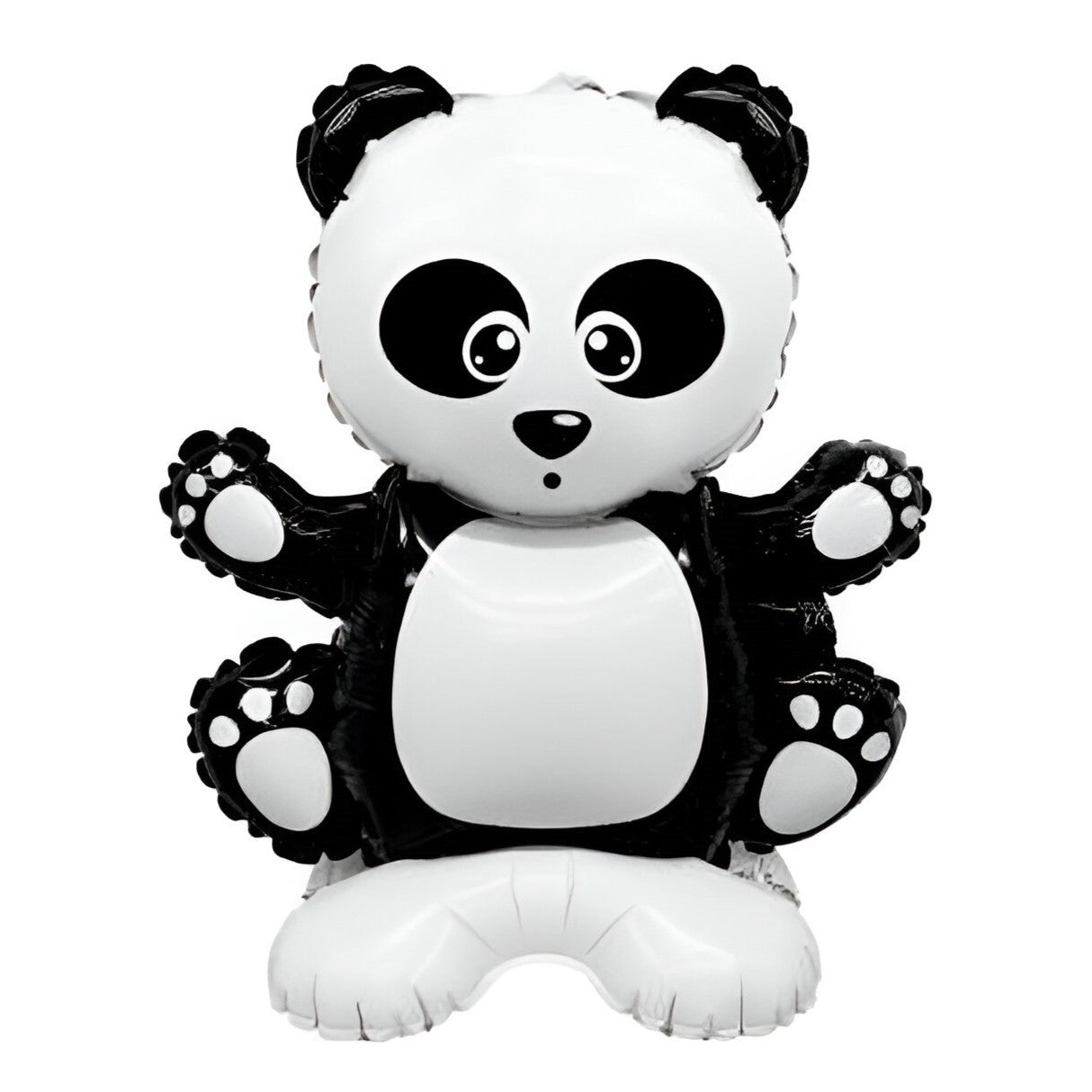 Balon din Folie Metalizata, Vivimall, Figurine Animăluțe, Model Panda, 43x59cm, Ambalaj Individual, Pai Inclus, Umflare cu Aer sau Heliu, Alb Negru - vivimall.ro