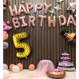 Balon din Folie Metalizata Vivimall, Figurina Cifra, Imprimeu Gogosi, Tema Aniversare 100 cm, Ambalaj Individual, Pai inclus, Umflare cu Aer sau Heliu, Multicolor, Cifra 5 - vivimall.ro