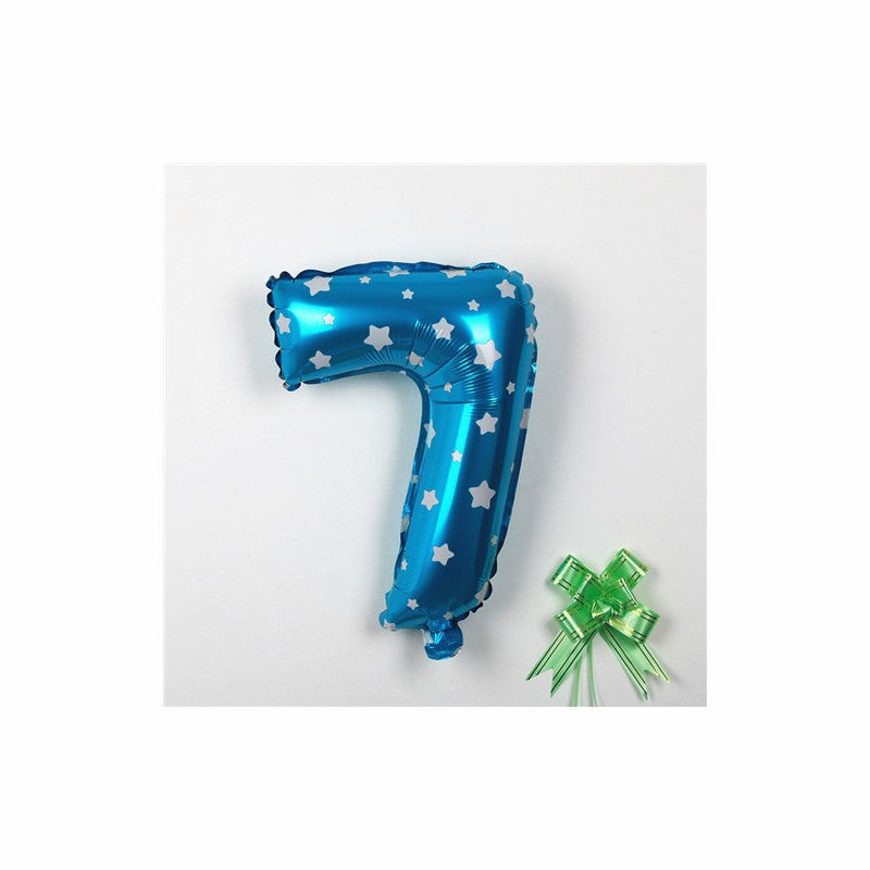 Balon din Folie Metalizata Vivimall, Figurina Cifra, Imprimeu Stele, Tema Aniversare 80 cm, Ambalaj Individual, Pai inclus, Umflare cu Aer sau Heliu, Albastru, Cifra 7 - vivimall.ro
