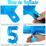 Balon Din Folie Metalizata, Balon Aniversar, 40 Cm, Ambalaj Individual, Pai Inclus, Cifra 5 - vivimall.ro