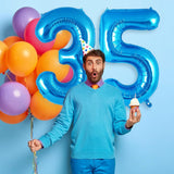 Balon Din Folie Metalizata, Balon Aniversar, 40 Cm, Ambalaj Individual, Pai Inclus, Cifra 5 - vivimall.ro