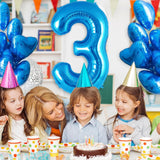 Balon Din Folie Metalizata Figurina Cifra, Tema Aniversare 40 Cm, Ambalaj Individual, Pai Inclus, Umflare Cu Aer Sau Heliu, Cifra 3