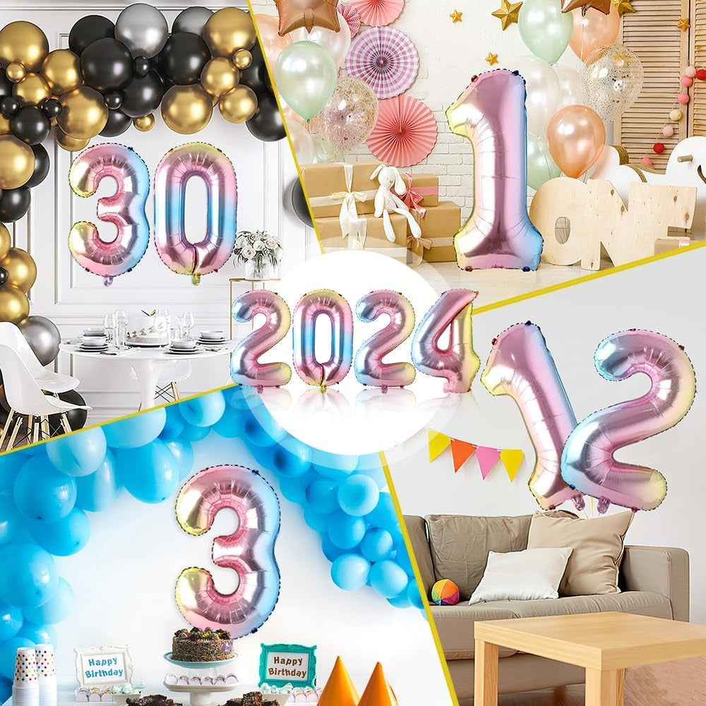 Balon Din Folie Metalizata, Figurina Cifra, Tema Aniversare 40 Cm, Ambalaj Individual, Pai Inclus, Umflare Cu Aer Sau Heliu, Cifra 0