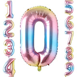 Balon Din Folie Metalizata, Figurina Cifra, Tema Aniversare 40 Cm, Ambalaj Individual, Pai Inclus, Umflare Cu Aer Sau Heliu, Cifra 0