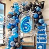 Balon Din Folie Metalizata, Figurina Cifra, Tema Aniversare 80 Cm, Ambalaj Individual, Pai Inclus, Umflare Cu Aer Sau Heliu, Cifra 6