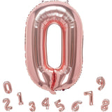 Balon din Folie Metalizata Vivimall, Figurina Cifra, Tema Aniversare 80 cm, Ambalaj Individual, Pai inclus, Umflare cu Aer sau Heliu, Rose, Cifra 0 - vivimall.ro