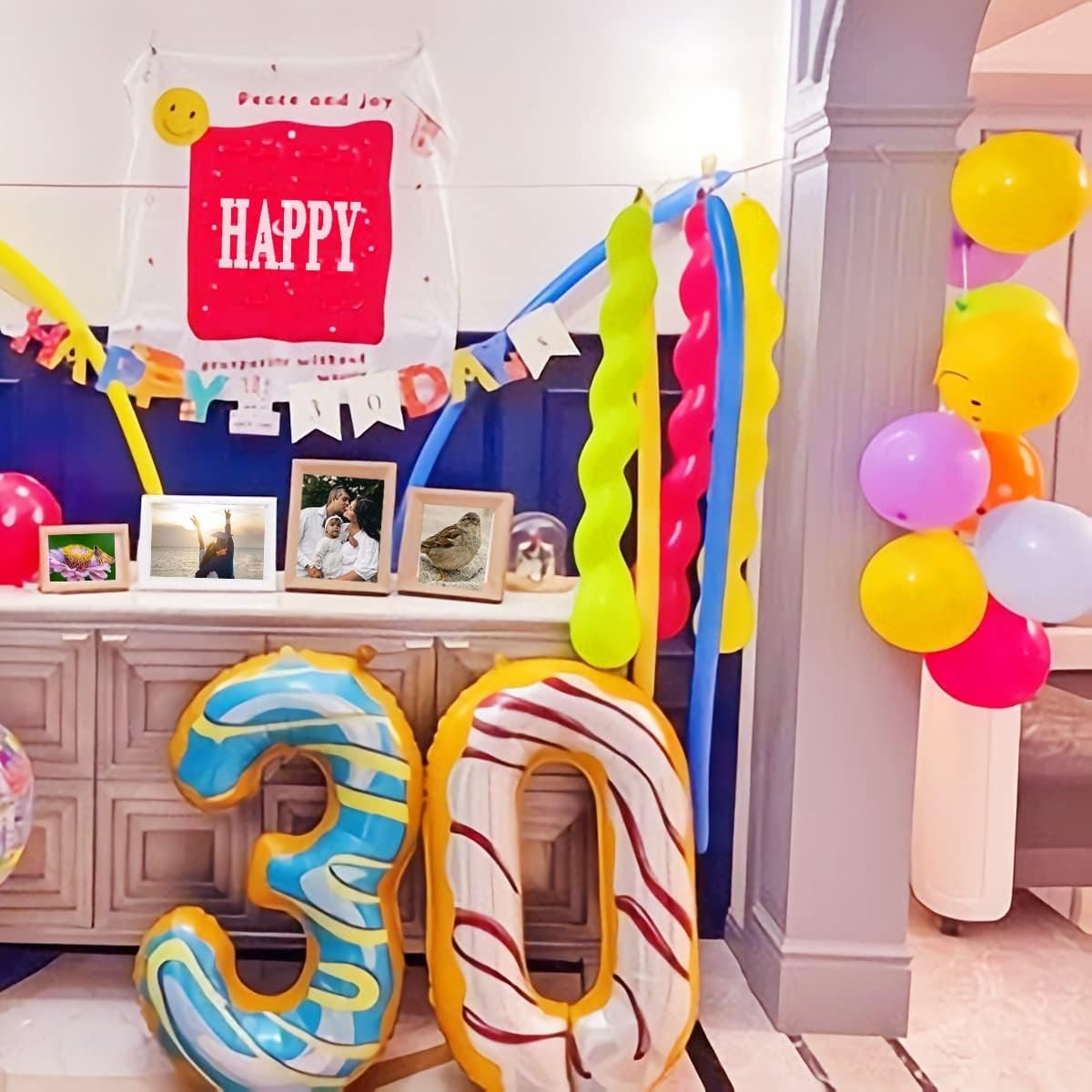 Balon Din Folie Metalizata Figurina Cifra, Imprimeu Gogosi, Tema Aniversare 100 Cm, Ambalaj Individual, Pai Inclus, Umflare Cu Aer Sau Heliu, Cifra 0 - vivimall.ro