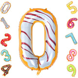 Balon Din Folie Metalizata Figurina Cifra, Imprimeu Gogosi, Tema Aniversare 100 Cm, Ambalaj Individual, Pai Inclus, Umflare Cu Aer Sau Heliu, Cifra 0 - vivimall.ro