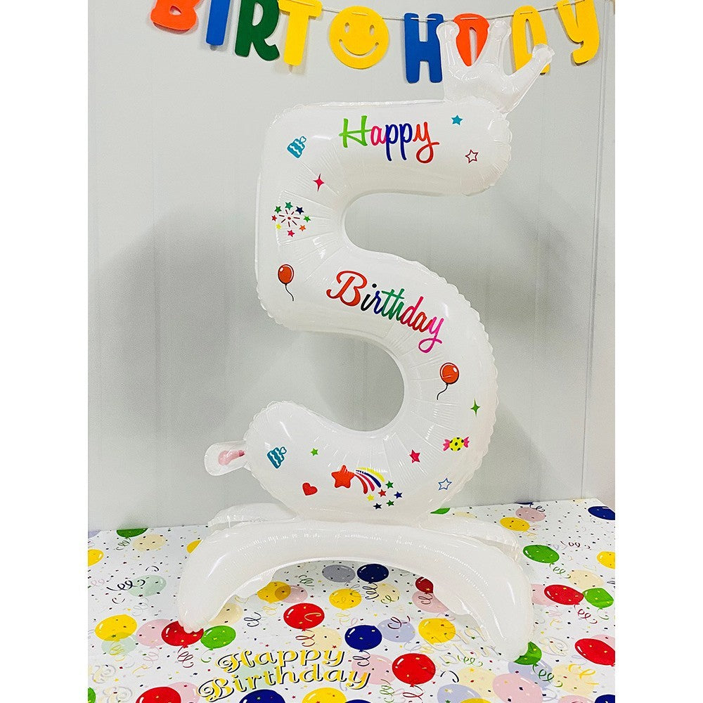 Balon Din Folie Metalizata, Figurina Cifra, Tema Aniversare 81 Cm, Ambalaj Individual, Pai Inclus, Umflare Cu Aer Sau Heliu - vivimall.ro