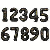 Balon din Folie Metalizata Vivimall, Figurina Cifra, Scris Happy Birthday, Tema Aniversare 100 cm, Ambalaj Individual, Pai inclus, Umflare cu Aer sau Heliu, Negru, Cifra 0 - vivimall.ro