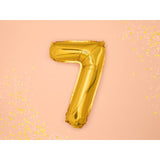 Balon Din Folie Metalizata, Figurina Cifra, Tema Aniversare 100 Cm, Ambalaj Individual, Pai Inclus, Umflare Cu Aer Sau Heliu, Cifra 7 - vivimall.ro