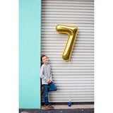 Balon Din Folie Metalizata, Figurina Cifra, Tema Aniversare 100 Cm, Ambalaj Individual, Pai Inclus, Umflare Cu Aer Sau Heliu, Cifra 7 - vivimall.ro