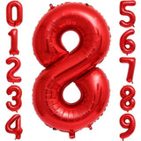 Balon Din Folie Metalizata, Figurina Cifra, Tema Aniversare 100 Cm, Ambalaj Individual, Pai Inclus, Umflare Cu Aer Sau Heliu, Cifra 8