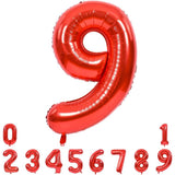 Balon Din Folie Metalizata, Figurina Cifra, Tema Aniversare 100 Cm, Ambalaj Individual, Pai Inclus, Umflare Cu Aer Sau Heliu, Cifra 9