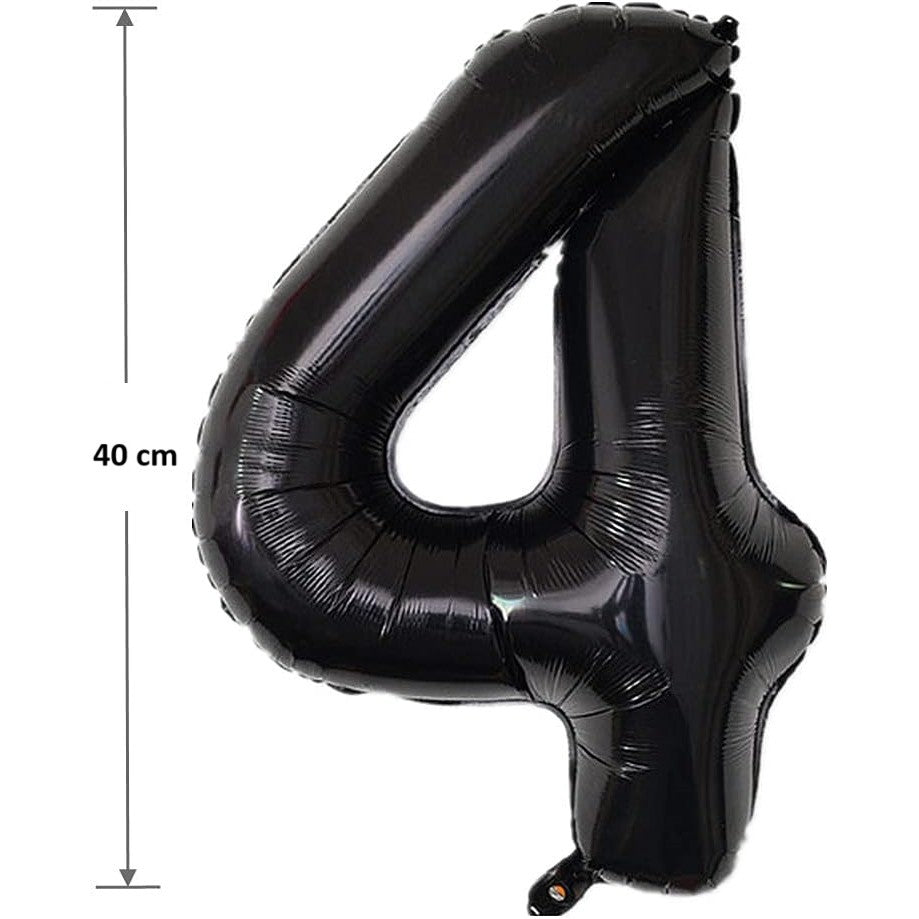 Balon Din Folie Metalizata, Figurina Cifra, Tema Aniversare 40 Cm, Ambalaj Individual, Pai Inclus, Umflare Cu Aer Sau Heliu, Cifra 4 - vivimall.ro