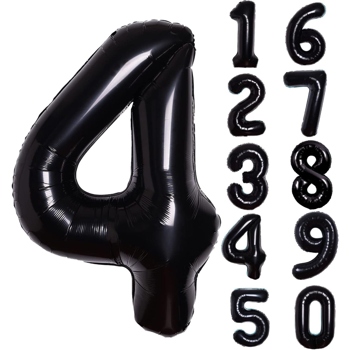 Balon Din Folie Metalizata, Figurina Cifra, Tema Aniversare 40 Cm, Ambalaj Individual, Pai Inclus, Umflare Cu Aer Sau Heliu, Cifra 4 - vivimall.ro
