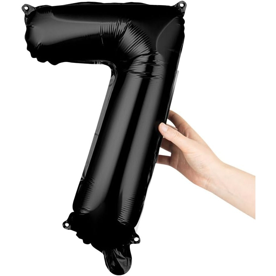 Balon Din Folie Metalizata Figurina Cifra, Tema Aniversare 40 Cm, Ambalaj Individual, Pai Inclus, Umflare Cu Aer Sau Heliu, Cifra 7 - vivimall.ro