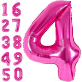 Balon Din Folie Metalizata, Figurina Cifra, Tema Aniversare 40 Cm, Ambalaj Individual, Pai Inclus, Umflare Cu Aer Sau Heliu, Cifra 4