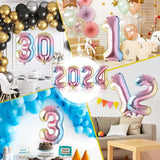 Balon Din Folie Metalizata, Figurina Cifra, Tema Aniversare 40 Cm, Ambalaj Individual, Pai Inclus, Umflare Cu Aer Sau Heliu, Cifra 4
