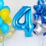 Balon Din Folie Metalizata, Figurina Cifra, Tema Aniversare 40 Cm, Ambalaj Individual, Pai Inclus, Umflare Cu Aer Sau Heliu, Cifra 4