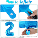 Balon Din Folie Metalizata, Figurina Cifra, Tema Aniversare 40 Cm, Ambalaj Individual, Pai Inclus, Umflare Cu Aer Sau Heliu, Cifra 2