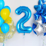 Balon Din Folie Metalizata, Figurina Cifra, Tema Aniversare 40 Cm, Ambalaj Individual, Pai Inclus, Umflare Cu Aer Sau Heliu, Cifra 2