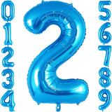 Balon Din Folie Metalizata, Figurina Cifra, Tema Aniversare 40 Cm, Ambalaj Individual, Pai Inclus, Umflare Cu Aer Sau Heliu, Cifra 2