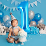 Balon Din Folie Metalizata, Figurina Cifra, Tema Aniversare 40 Cm, Ambalaj Individual, Pai Inclus, Umflare Cu Aer Sau Heliu, Cifra 1
