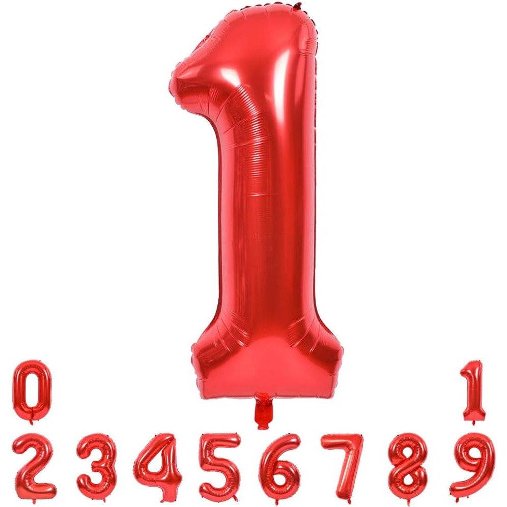 Balon Din Folie Metalizata, Figurina Cifra, Tema Aniversare 40 Cm, Ambalaj Individual, Pai Inclus, Umflare Cu Aer Sau Heliu, Cifra 1 - vivimall.ro