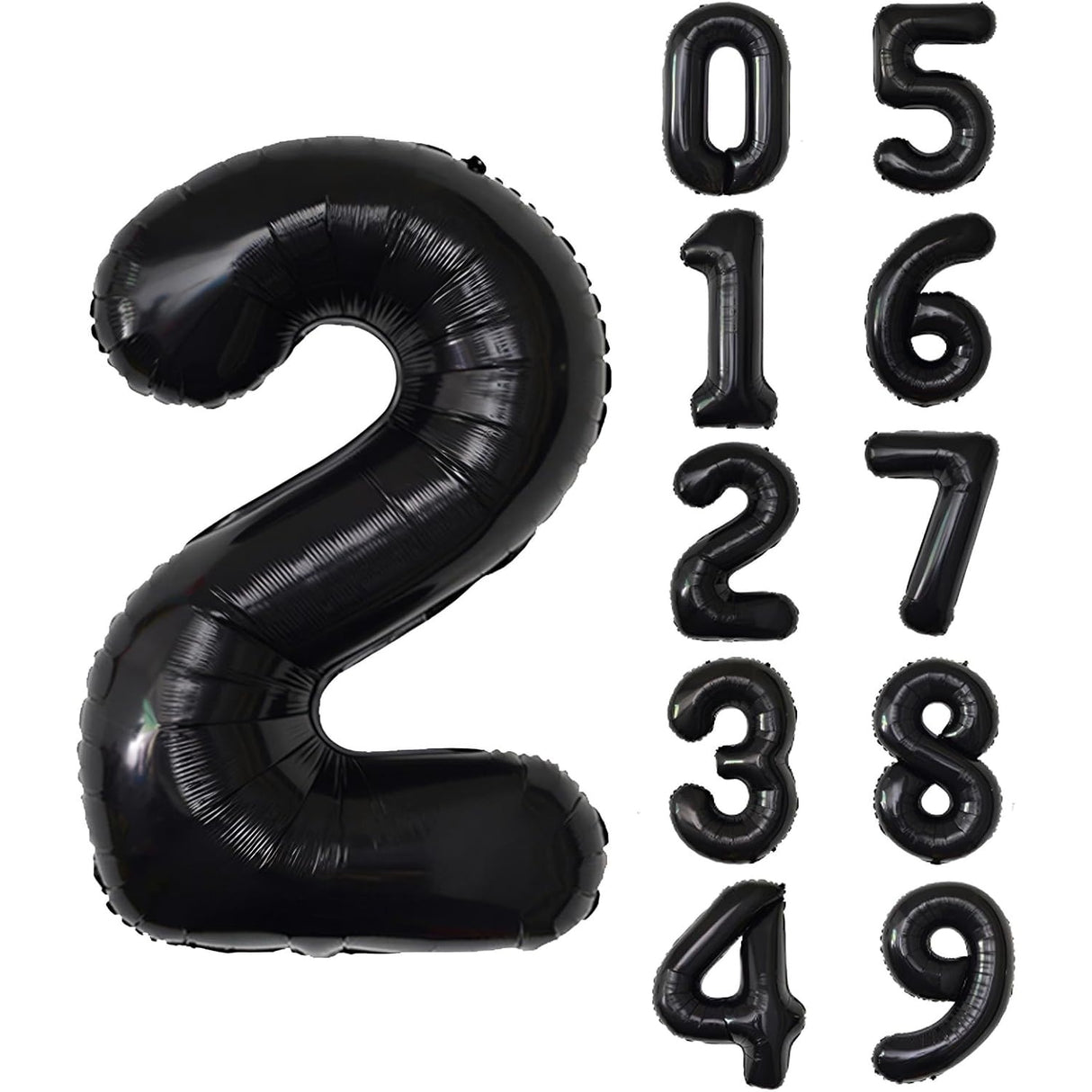 Balon Din Folie Metalizata, Figurina Cifra, Tema Aniversare 40 Cm, Ambalaj Individual, Pai Inclus, Umflare Cu Aer Sau Heliu, Cifra 2 - vivimall.ro