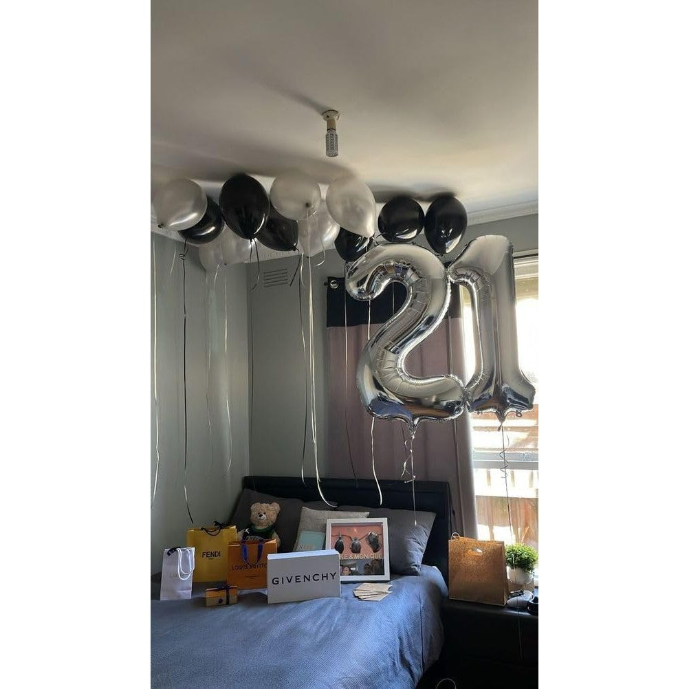 Balon Din Folie Metalizata, Figurina Cifra, Tema Aniversare 40 Cm, Ambalaj Individual, Pai Inclus, Umflare Cu Aer Sau Heliu, Cifra 1 - vivimall.ro