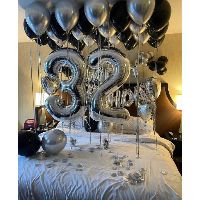 Balon Din Folie Metalizata, Figurina Cifra, Tema Aniversare 40 Cm, Ambalaj Individual, Pai Inclus, Umflare Cu Aer Sau Heliu, Cifra 2 - vivimall.ro