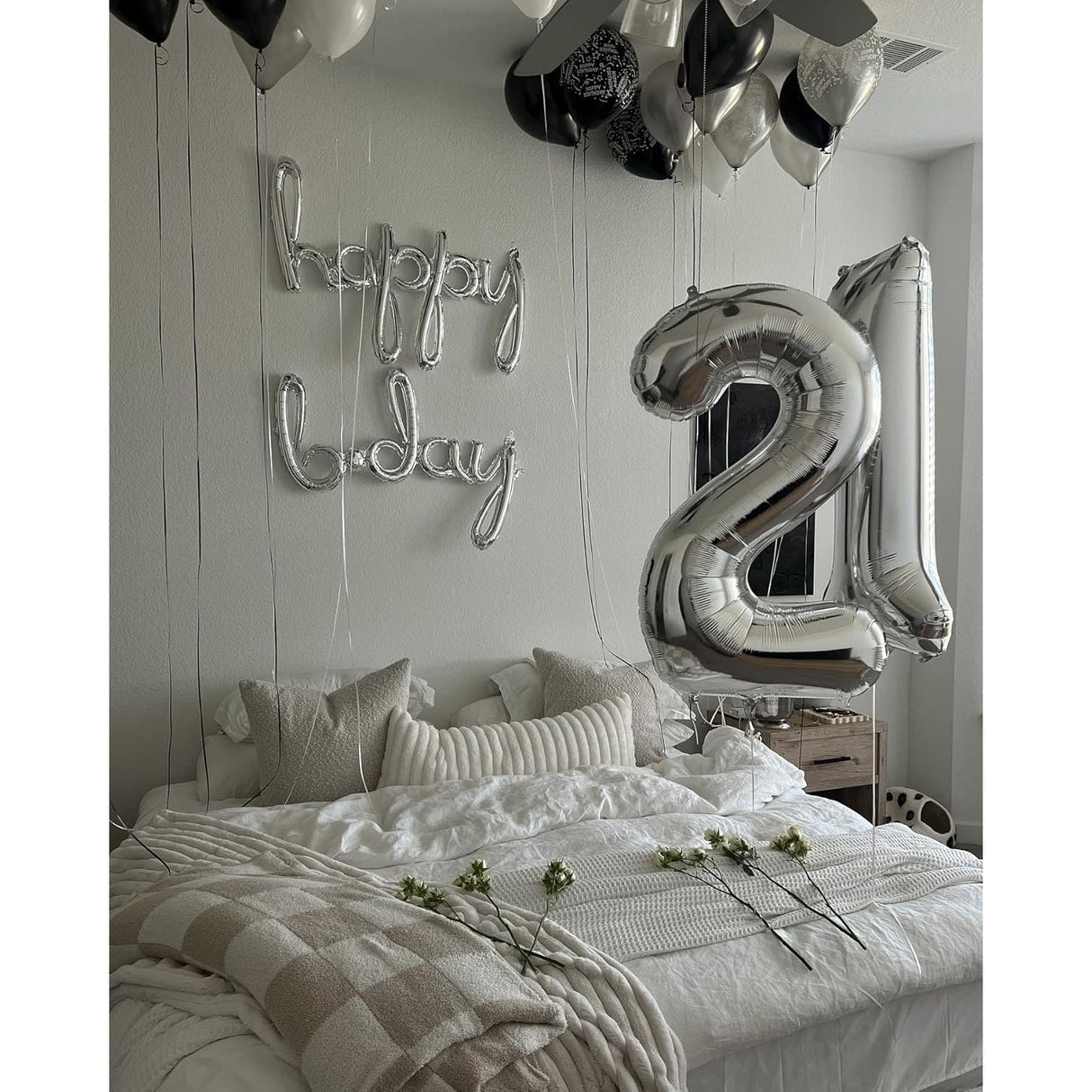 Balon Din Folie Metalizata, Figurina Cifra, Tema Aniversare 40 Cm, Ambalaj Individual, Pai Inclus, Umflare Cu Aer Sau Heliu, Cifra 2 - vivimall.ro
