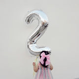 Balon Din Folie Metalizata, Figurina Cifra, Tema Aniversare 40 Cm, Ambalaj Individual, Pai Inclus, Umflare Cu Aer Sau Heliu, Cifra 2 - vivimall.ro