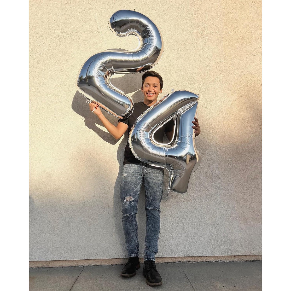 Balon Din Folie Metalizata, Figurina Cifra, Tema Aniversare 40 Cm, Ambalaj Individual, Pai Inclus, Umflare Cu Aer Sau Heliu, Cifra 4 - vivimall.ro